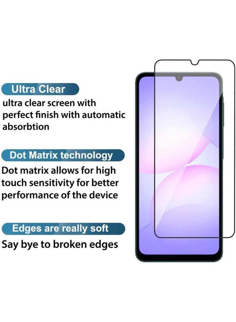 9H Tempered Glass Screen Protector For Samsung Galaxy A07 – Black Frame, Anti-Dust ESD Technology, Scratch Resistant, Bubble Free Installation, HD Clarity - Image 4